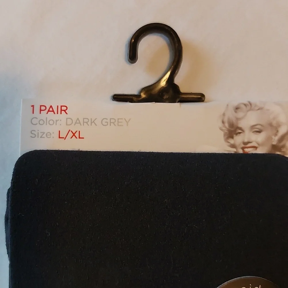 Marilyn Monroe Opaque Tights Dark Gray NEW XL